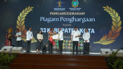 Pemko Tanjungbalai Terima Penghargaan Menteri Hukum RI atas Dukungan Program Bantuan Hukum Masyarakat
