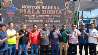 Dandenpom I/5 Medan Gelar Nobar Piala Dunia Bersama Warga Belawan, Perkuat Kebersamaan dan Harmoni Anak Bangsa