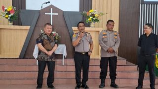 Minggu Kasih di GBKP Simpang Selayang, Kapolsek Medan Tuntungan Ajak Orang Tua Jauhkan Anak dari Narkoba