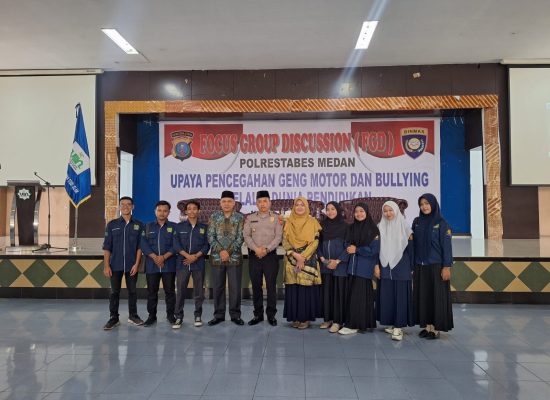 Polrestabes Medan Laksanakan FGD Guna Pencegahan Geng Motor dan Bullying melalui Dunia Pendidikan