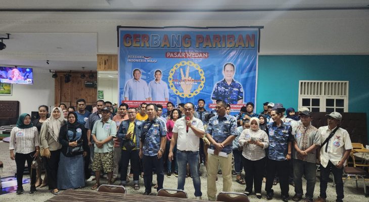 GERBANG PARIBAN Pasar Medan Deklarasi Prabowo-Gibran Jadi Presiden dan Wakil Presiden