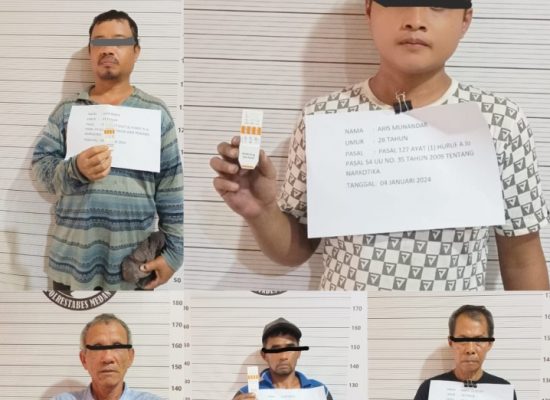 Ditresnarkoba Polda Sumut dan Satresnarkoba Polrestabes Medan Gerebek dan tangkap Pengguna dan Bandar Narkoba di mencirim pondok