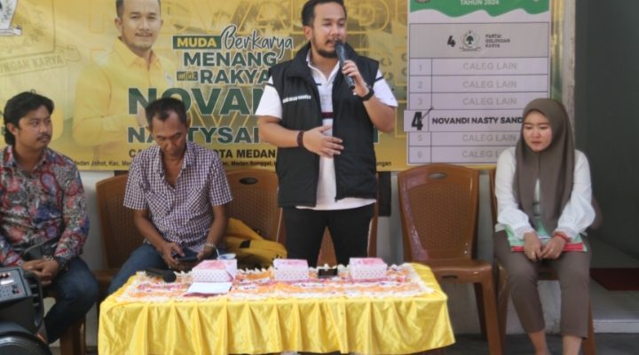 Gencar Sosialisasi, Caleg Golkar Novandi Nasty Sandya, SM Temui Warga Medan Selayang