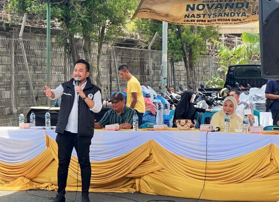 Caleg DPRD Kota Medan Novandi Nasty Sandya, SM Dari Partai Golkar Sapa Warga Kampung Lalang