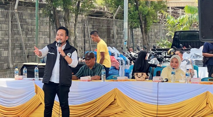 Caleg DPRD Kota Medan Novandi Nasty Sandya, SM Dari Partai Golkar Sapa Warga Kampung Lalang