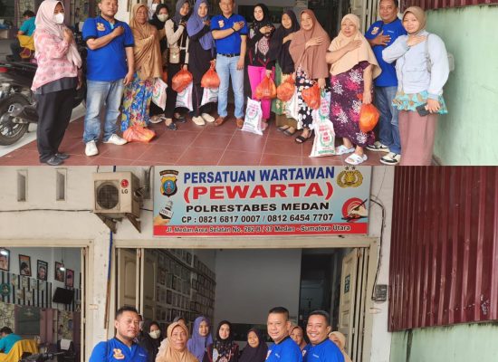 Jumat Barokah, Ketua Pewarta Berbagi Sembako ke Kaum Dhuafa dan Janda