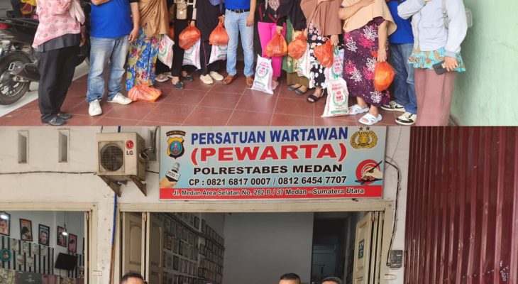 Jumat Barokah, Ketua Pewarta Berbagi Sembako ke Kaum Dhuafa dan Janda