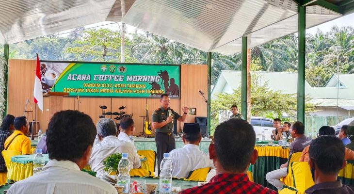 Dandim 0117/Aceh Tamiang Adakan Coffee Morning Bersama Wartawan, Sekaligus Ajakan Lomba TMMD