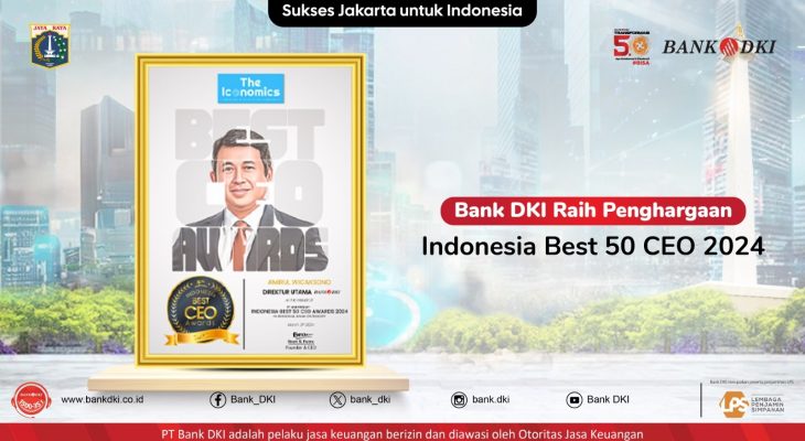 Bank DKI Raih Penghargaan Indonesia Best 50 CEO 2024