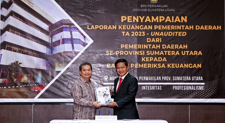 Serahkan LKPD 2023 ke BPK, Pj Gubernur Targetkan Pemprov Sumut Raih WTP ke-10