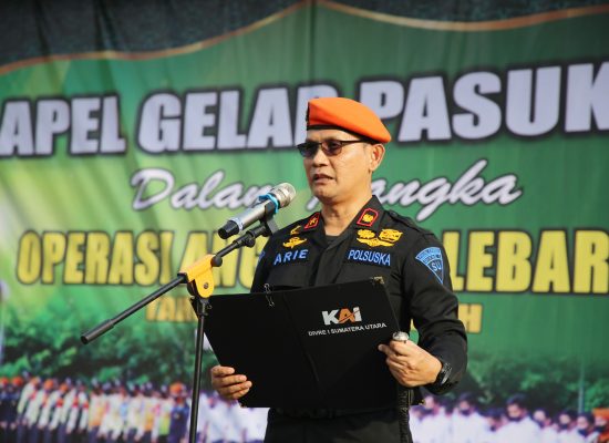 Sambut Posko Angkutan Lebaran 2024, KAI Divre I Sumut Laksanakan Apel Gelar Pasukan
