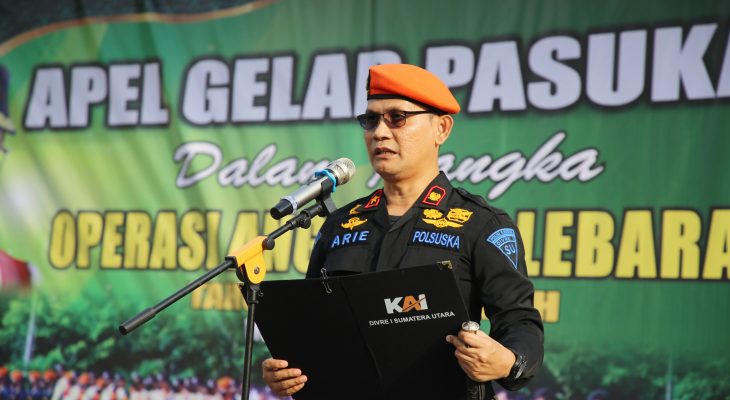 Sambut Posko Angkutan Lebaran 2024, KAI Divre I Sumut Laksanakan Apel Gelar Pasukan