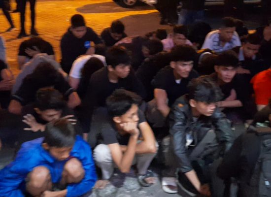Polrestabes Medan Bersama Polsek Medan Baru Amankan Puluhan Remaja Bermotor di Jalan Nibung