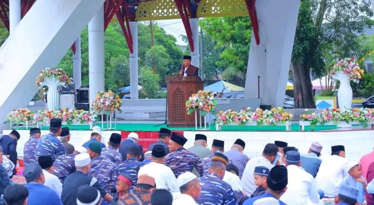 Walikota Gelar Sholat Idul Fitri 1445 H/ 2024 M, di Lapangan Sultan Abdul Jalil Rahmad syah