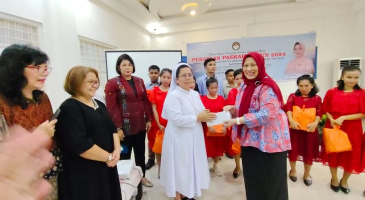 DWP Provsu Berikan Santunan dan Bansos kepada Anak Disabilitas dalam Rangkaian Kebaktian Paskah 2024