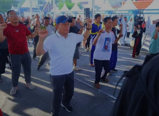 Ratusan Warga Tanjungbalai Memeriahkan Kegiatan Senam Pagi Bersama Perwakilan Bank Indonesia Cabang Pematang Siantar dan Pemerintah Kota Tanjungbalai