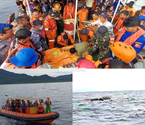 Kapal Wisata di Tapteng Tujuan Pulau Kalimantung Terbalik Diterjang Ombak, 3 Penumpang Tewas