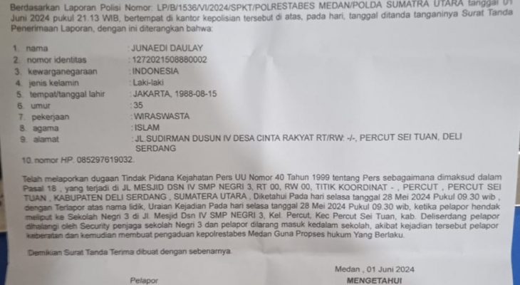 Diusir Dan Diancam Saat Hendak Meliput, Wartawan Laporkan Penjaga Sekolah Ke Polisi