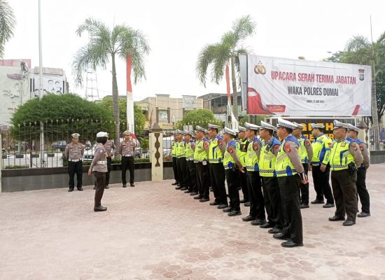 Kasatlantas Polres Dumai AKP Lily Gelar Apel Persiapan Malam Takbiran Idul Adha