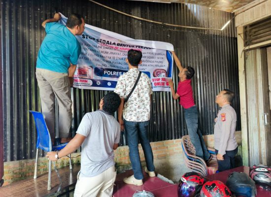 Polres Simeulue Luncurkan Kampanye Larangan Judi Online dengan Spanduk di Warung-Warung