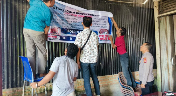 Polres Simeulue Luncurkan Kampanye Larangan Judi Online dengan Spanduk di Warung-Warung