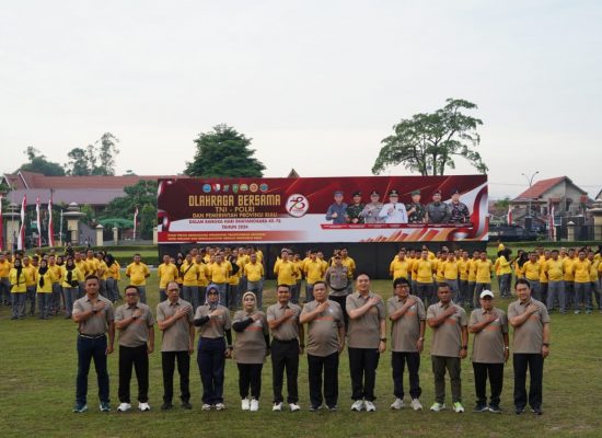 Meriahkan hari Bhayangkara ke 78, Polda Riau gelar Olahraga bersama TNI-Polri dan Pemerintah Provinsi Riau