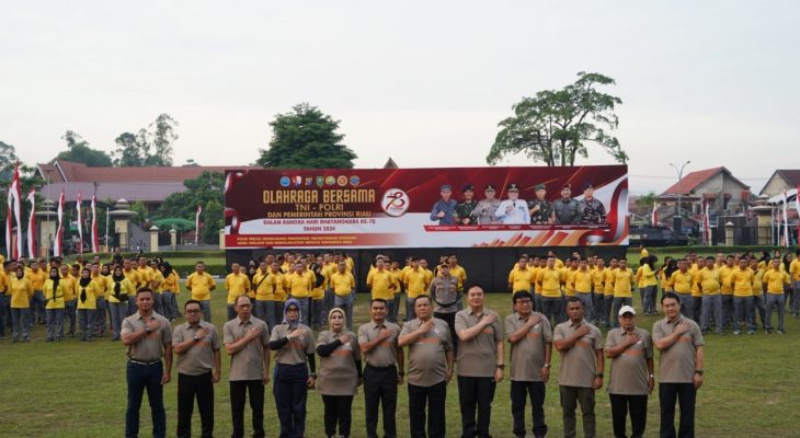 Meriahkan hari Bhayangkara ke 78, Polda Riau gelar Olahraga bersama TNI-Polri dan Pemerintah Provinsi Riau