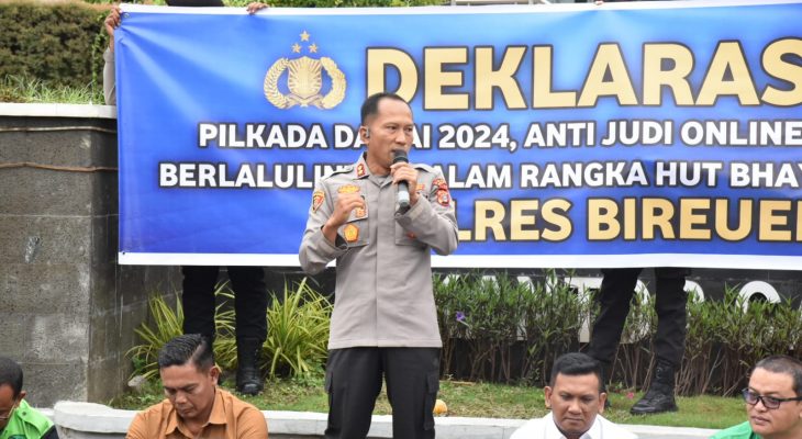 Polres Bireuen Gelar Deklarasi  Pilkada Damai, Tertib Lalu Lintas Judi Online Hingga Narkoba