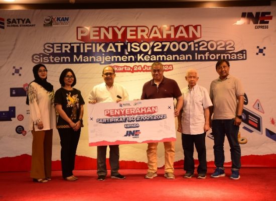 JNE Raih Sertifikasi ISO 27001:2022 untuk Sistem Manajemen Keamanan Informasi