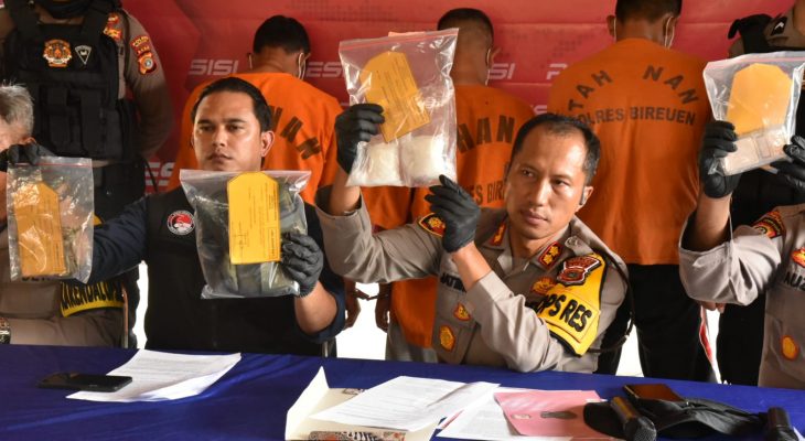 Polres Bireuen Tangkap Pengedar Sabu Asal Lhokseumawe 248,39 Gram Sabu Jadi Barang Bukti