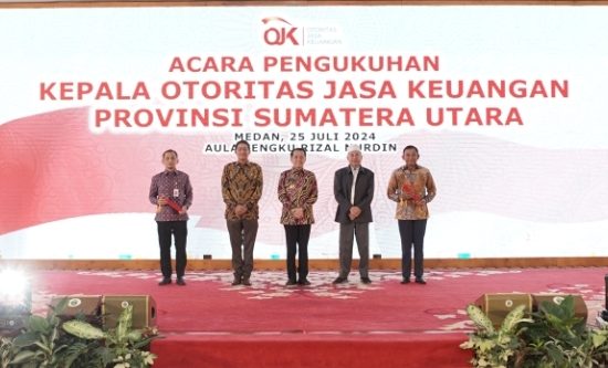 Pengukuhan Kepala OJK Provinsi Sumatera Utara, OJK Perkuat Peran Pengembangan Ekonomi Daerah