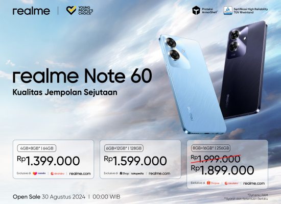 realme Note 60 Resmi Debut di Indonesia, Hadirkan Daya Tahan dan Kualitas Jempolan dengan Harga Mulai dari Rp1.399.000