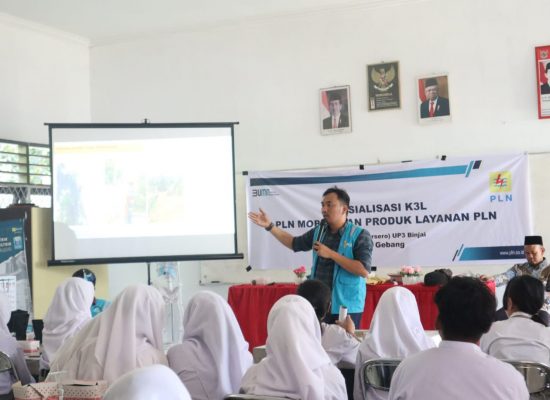 Peringatan Hari Anak Nasional, PLN UP3 Binjai Bangun Kesadaran Siswa di SMA 1 Gebang Pentingnya K3L dan Produk PLN