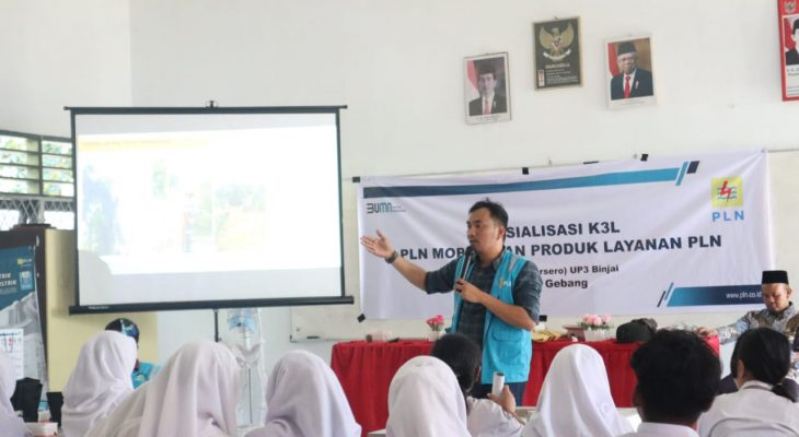 Peringatan Hari Anak Nasional, PLN UP3 Binjai Bangun Kesadaran Siswa di SMA 1 Gebang Pentingnya K3L dan Produk PLN