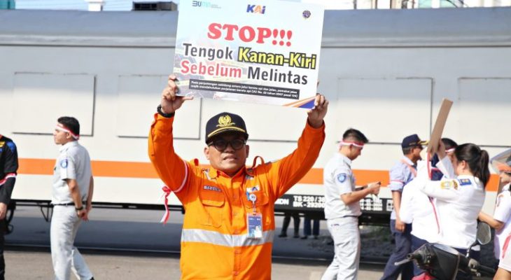 Sambut HUT RI ke-79, KAI Divre I Gelorakan Semangat Selamat di Perlintasan