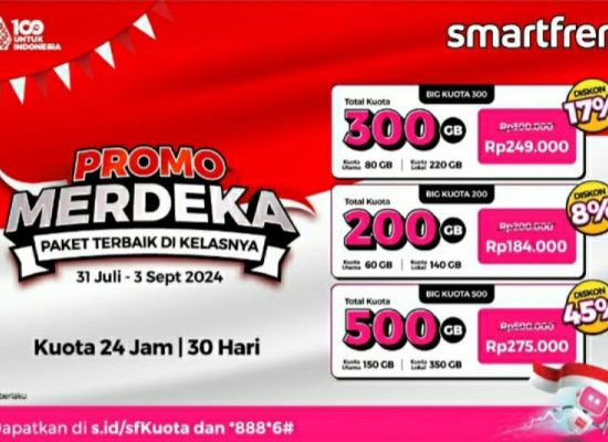 Smartfren Rayakan Kemerdekaan RI dengan Promo Kuota Internet Hingga 45 Persen