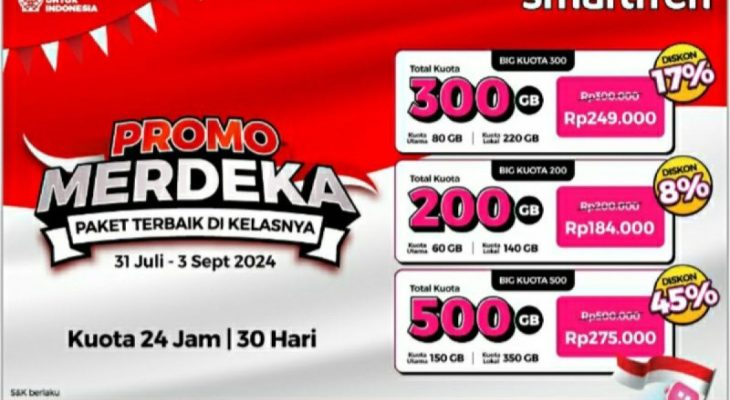 Smartfren Rayakan Kemerdekaan RI dengan Promo Kuota Internet Hingga 45 Persen