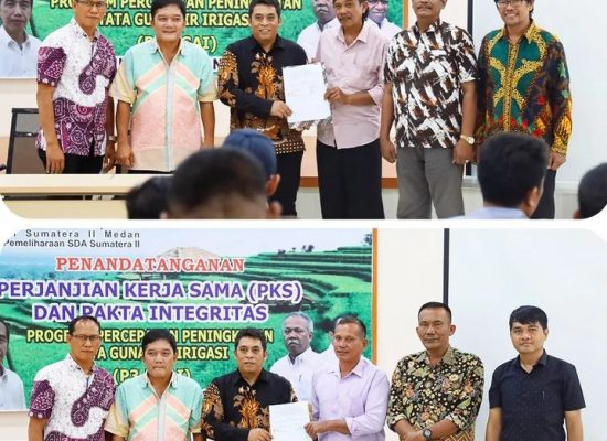 BWS Sumut II Medan Gelar Perjanjian Kerjasama Dan Pakta Integritas P3-TGAI Tahun 2024