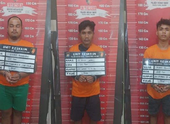 Polsek Medan Baru Tangkap 3 Begal di Petisah