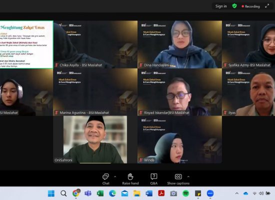 BSI Maslahat Bersama BSI Gelar Webinar Mengenal Nisab dan Cara Menghitung Zakat Emas