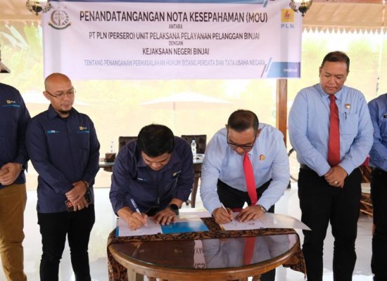 Kinerja 5 Tahun Kepemimpinan Erick Thohir, PLN UP3 Binjai Teken MoU dengan Kejaksaan Negeri Binjai