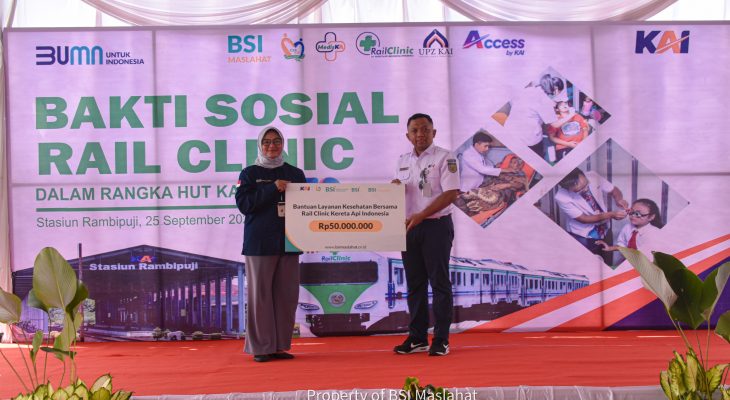 HUT ke-79, BSI Maslahat dan KAI Daop 9 Jember Hadirkan Layanan Kesehatan Gratis Melalui Rail Clinic di Stasiun Rambipuji