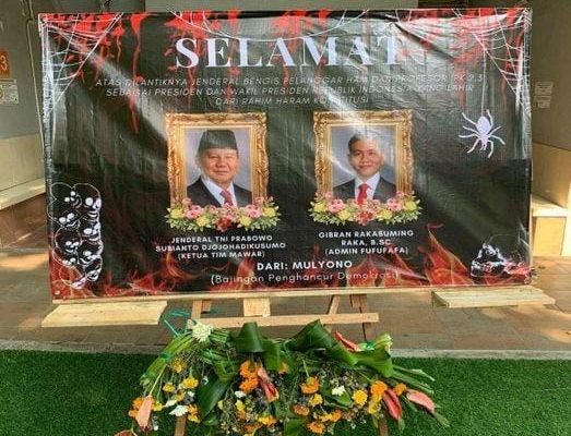 Heboh !! Karangan Bunga Satire Untuk Presiden dan Wapres, Dekanat Bekukan BEM FISIP UNAIR