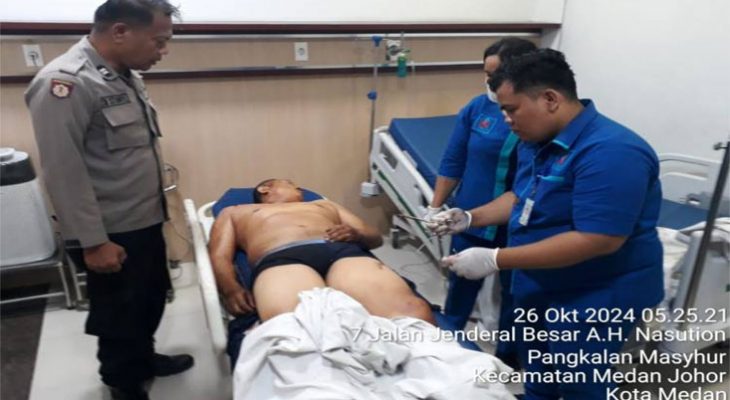 Pria Paruh Baya Asal Delisedang Tewas Dibacok dan Ditusuk di Jalan AH Nasution Medan