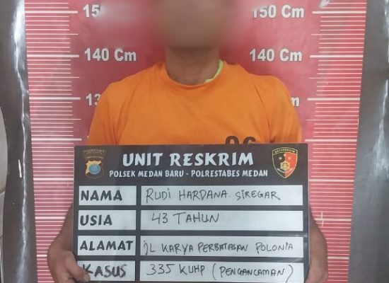 Personil Reskrim Polsek Medan Baru Amankan Pelaku Pengancaman di Jalan Mawar Kelurahan Sari Rejo