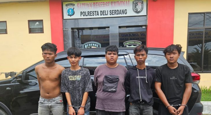 Satu Pelaku Dihadiahi Pelor, Polisi Bekuk 5 Begal di Deli Serdang