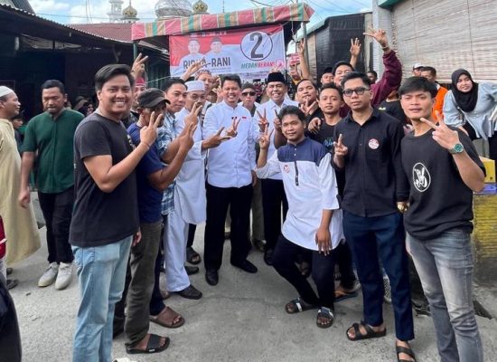 Warga Pria Laut Sunggal Sambut gembira kedatangan Paslon 02 Ridha Dharmajaya – Abdul Rani