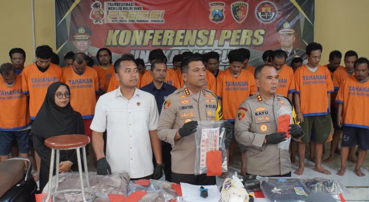Polresta Sidoarjo Ungkap 53 Kasus Perjudian dan Ringkus 56 Tersangka