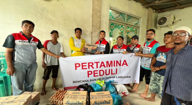 Salurkan Ratusan Paket Sembako, Pertamina Peduli Sigap Ringankan Beban Korban Banjir di Medan