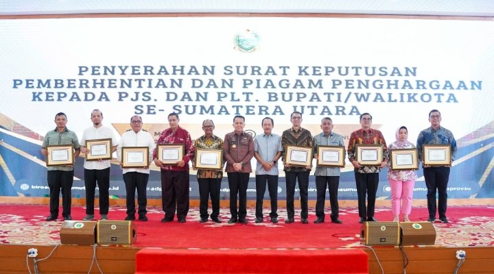 Penugasan Berakhir, Agus Fatoni Beri Penghargaan kepada Plt, Pj dan Pjs Bupati/Walikota Se-Sumut